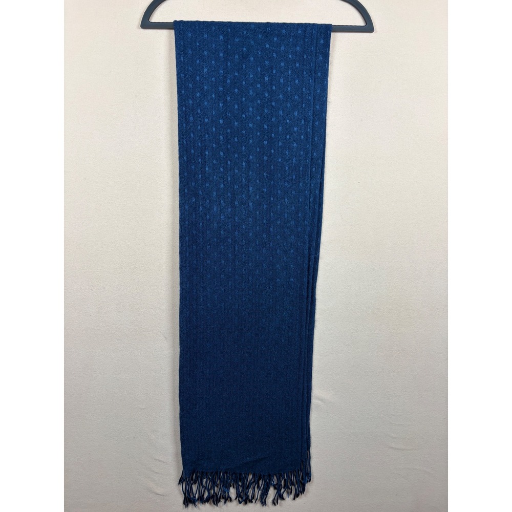 Lana Cashmere Scarf Unisex OS Blue Dot Wool Cashmere Blend Made in Italy
